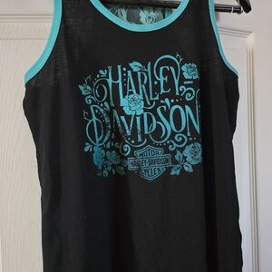 Harley-Davidson Black Tank with Teal Highlights